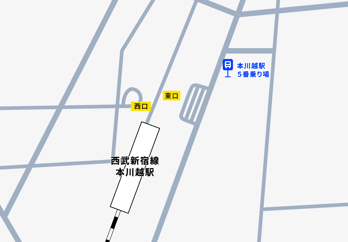 無料シャトルバス・路線バス停留所（地図）
