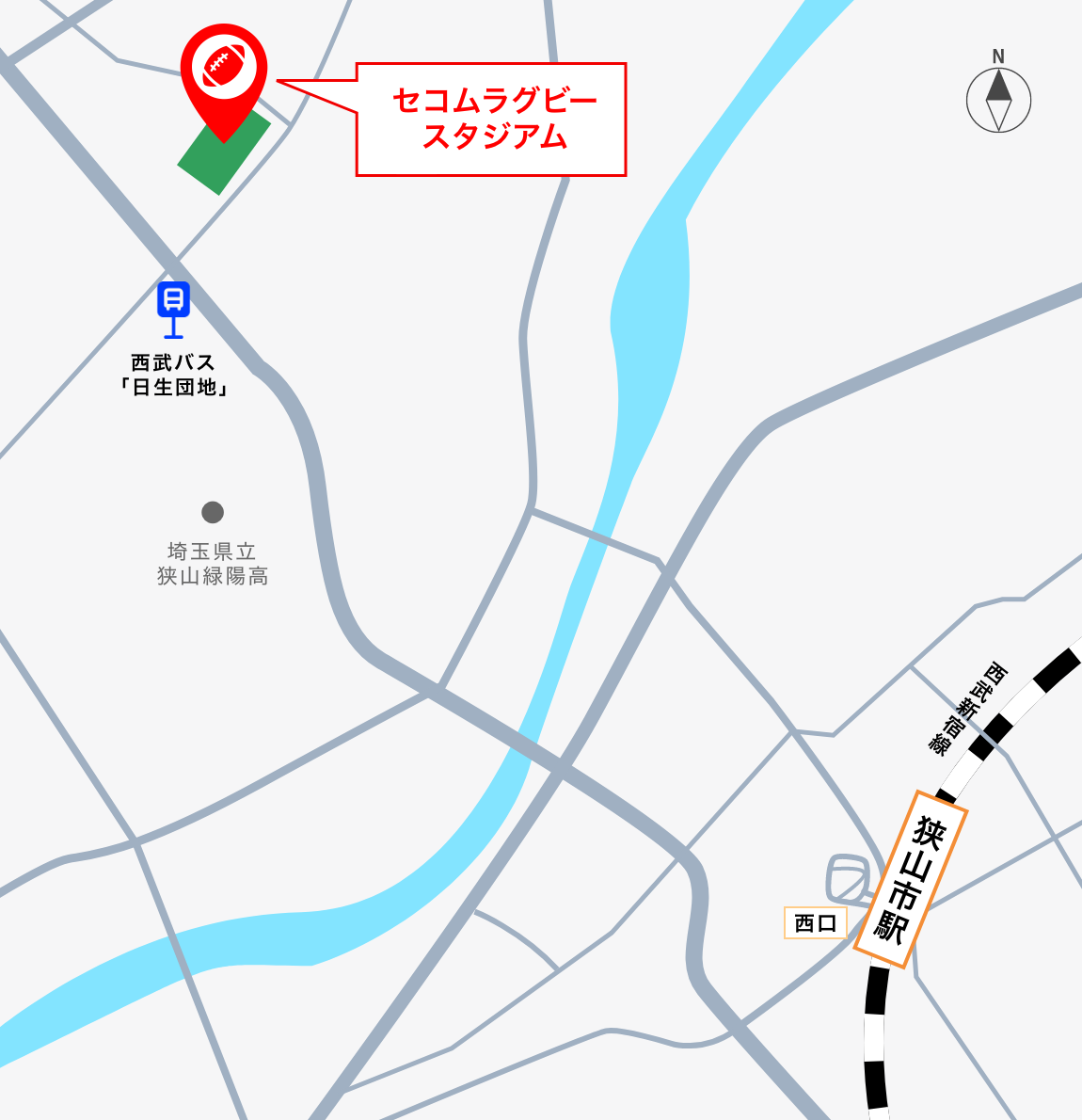 セコムラグビースタジアム MAP