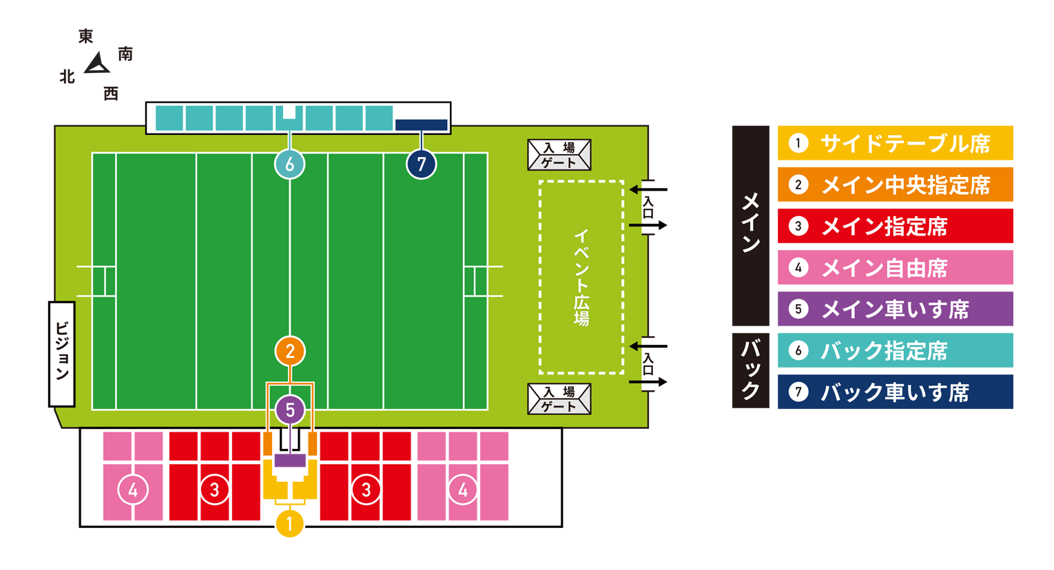 
  セコムラグビースタジアム（埼玉県）スタジアム座席表